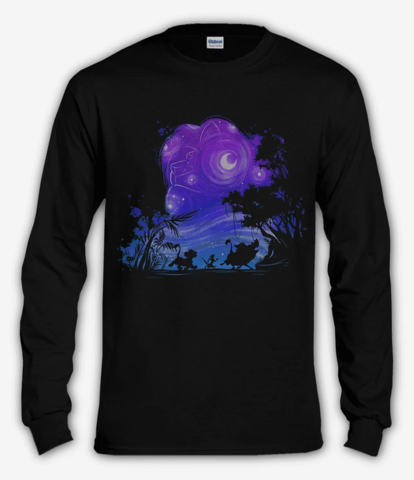 Polera manga larga Negro de Rey leon 2