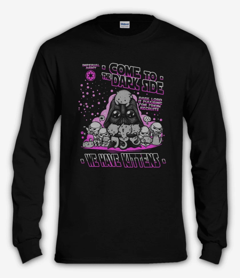 Polera manga larga Negro de Tenemos gatitos