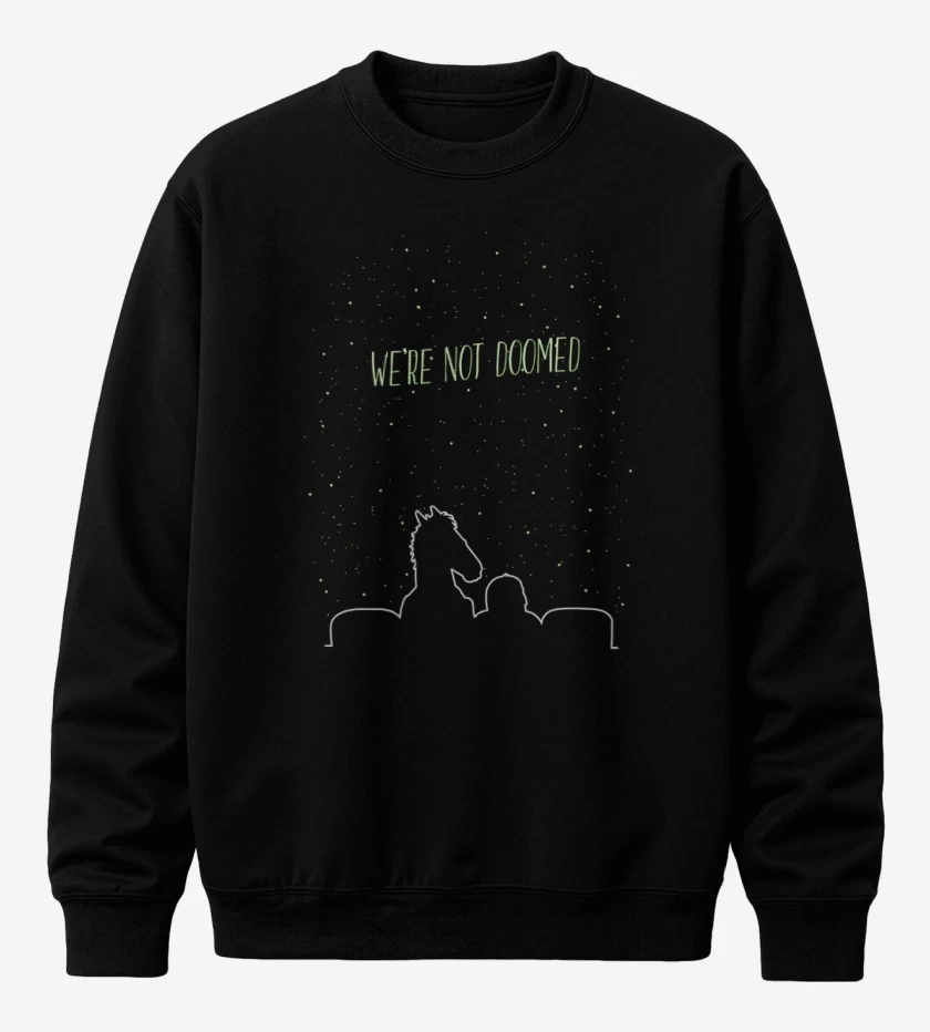 Poleron polo Negro de Bojack noche