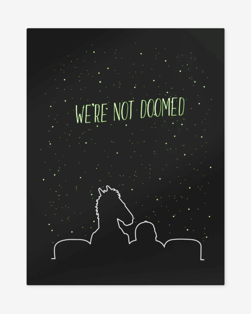 Print metalico Negro de Bojack noche
