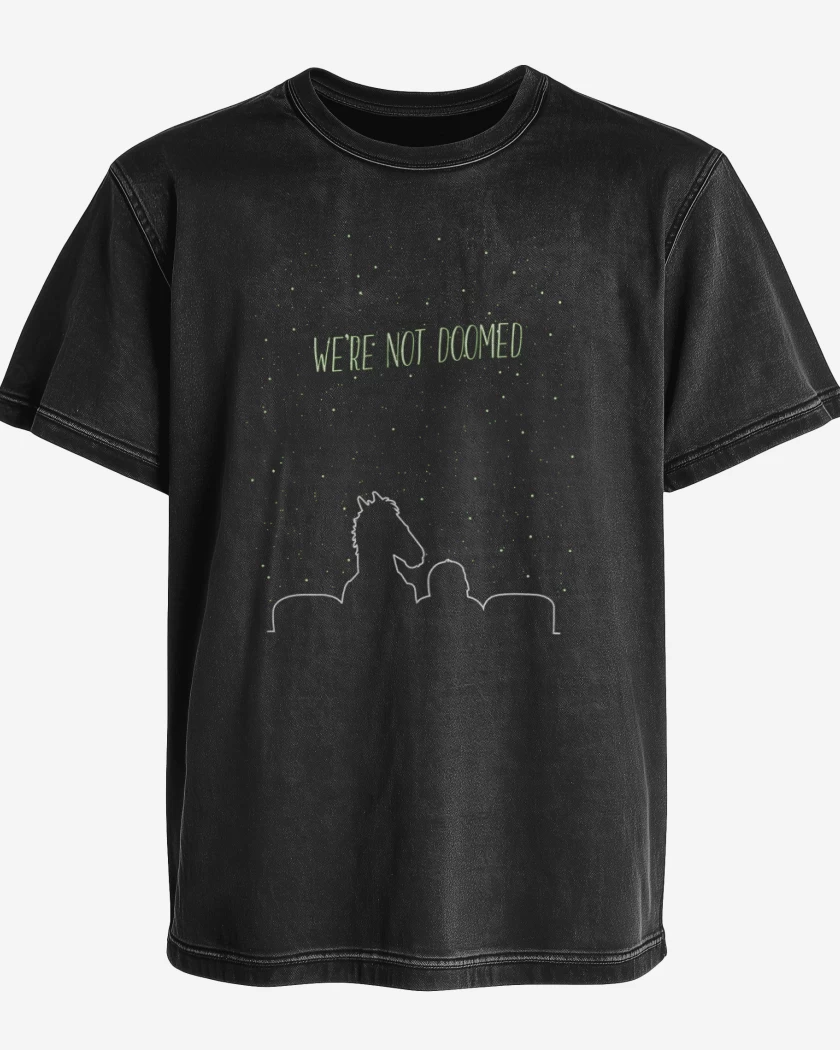 Polera desgastada Negro de Bojack noche