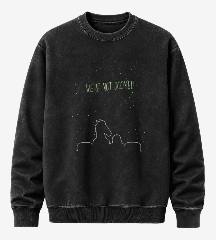 Poleron Polo Acid Wash Negro de Bojack noche
