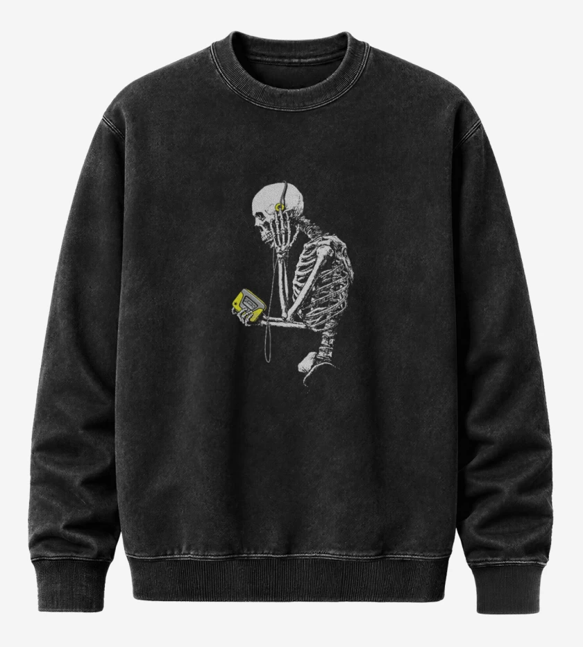 Poleron Polo Acid Wash Negro de Musik