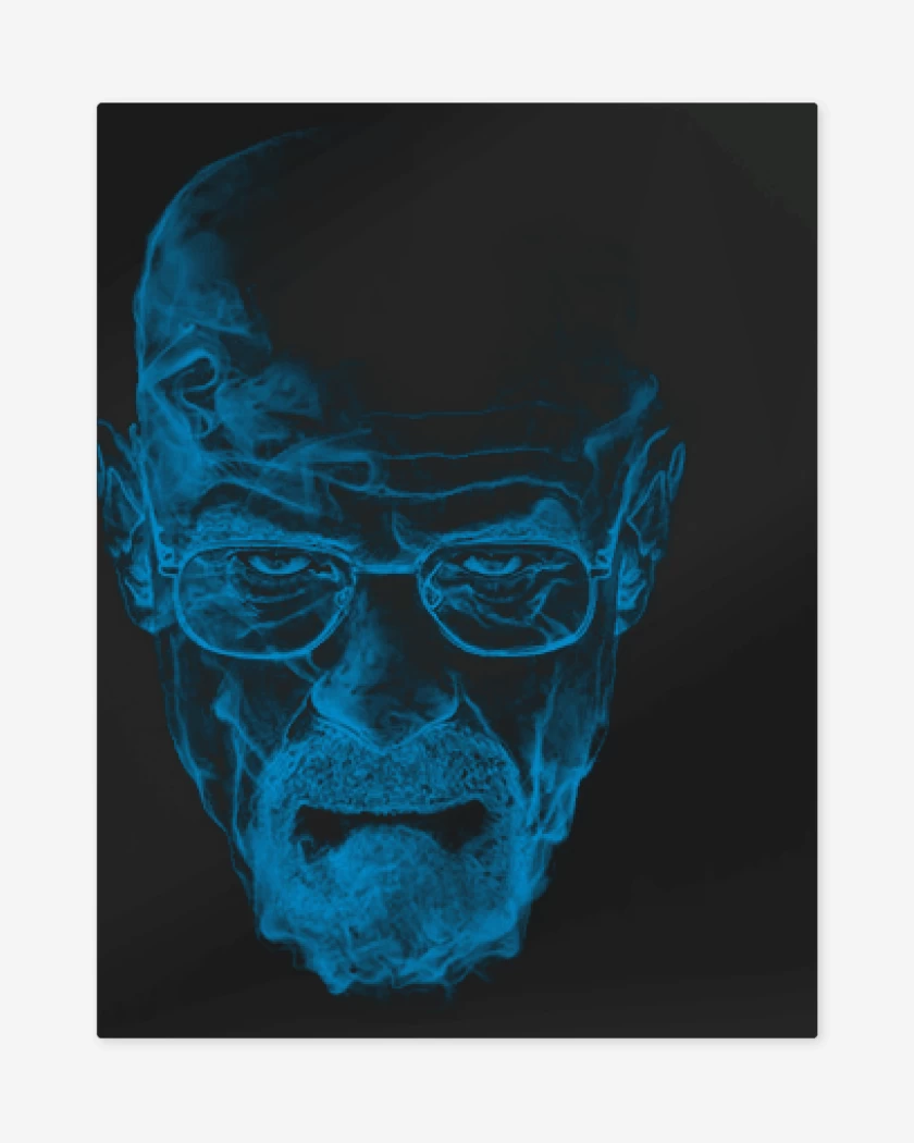 Print metalico Negro de Walter white blue meth