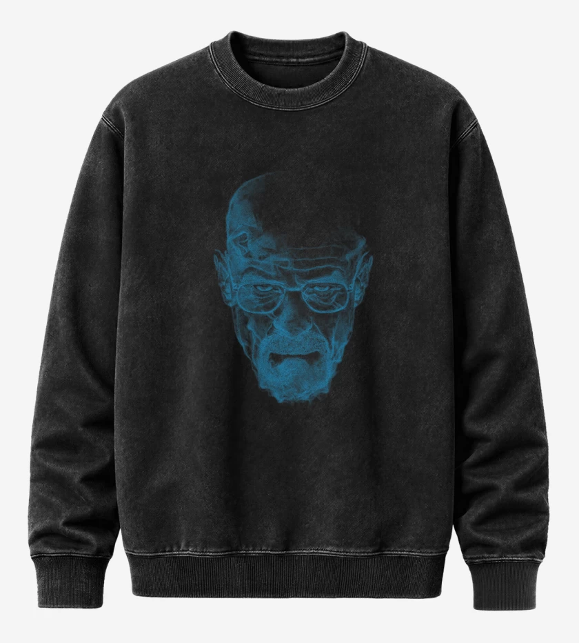 Poleron Polo Acid Wash Negro de Walter white blue meth