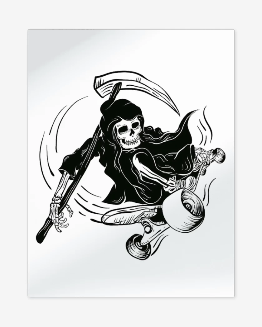 Print metalico Blanco de MUERTE SKATE 