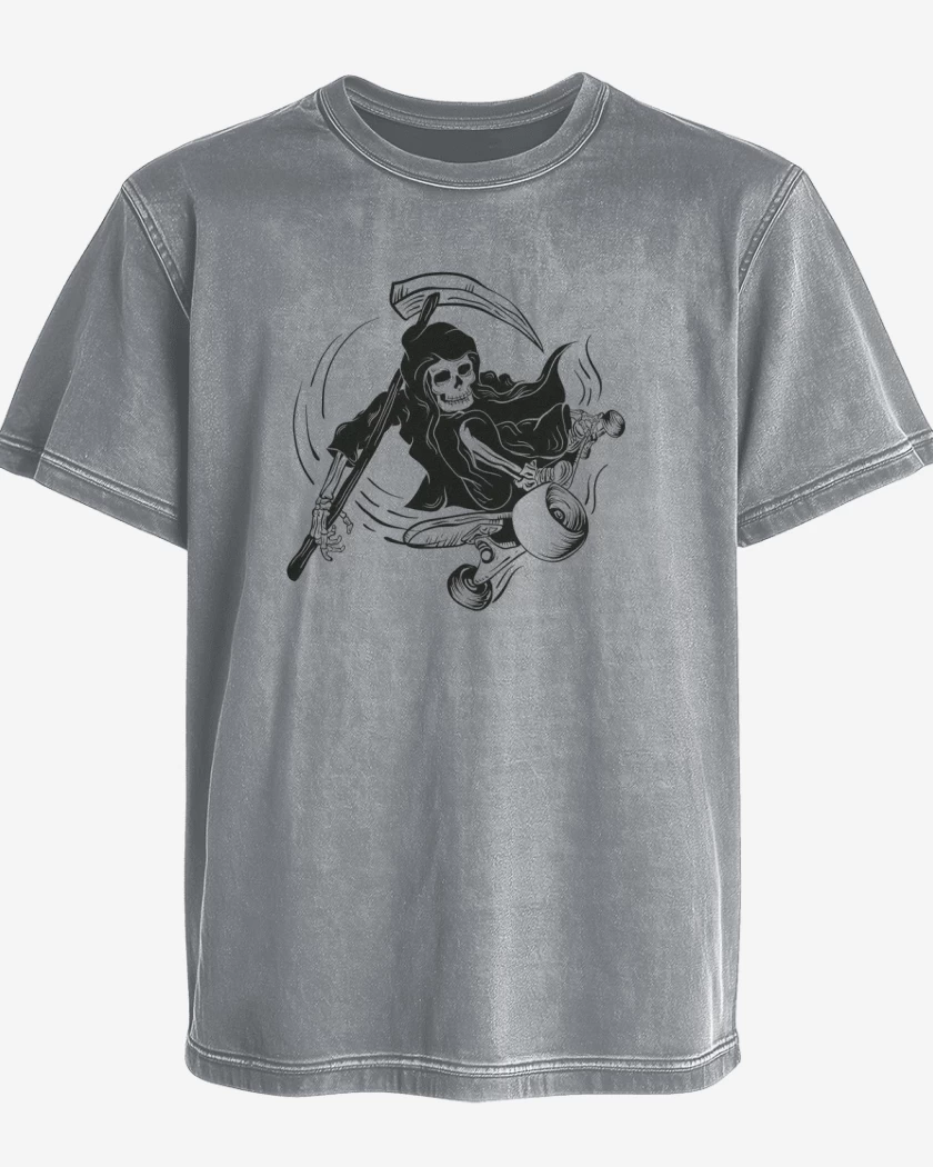 Polera desgastada Gris Melange de MUERTE SKATE 