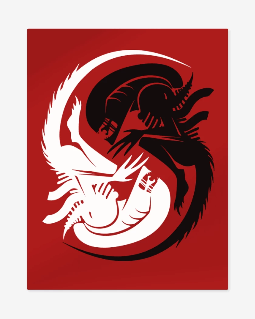 Print metalico Rojo de Alien - Yin Yang