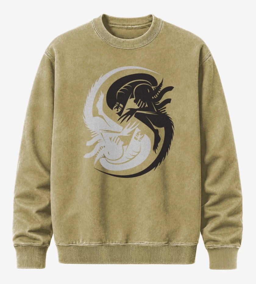 Poleron Polo Acid Wash Alien - Yin Yang