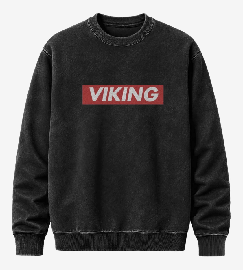Poleron Polo Acid Wash Negro de Vikingo