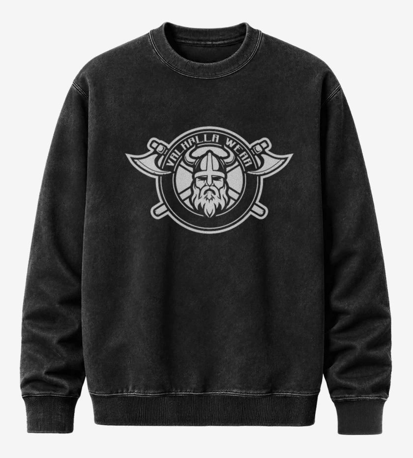 Poleron Polo Acid Wash Negro de Vikingo 2