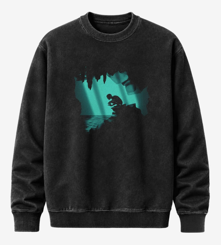 Poleron Polo Acid Wash Negro de Gollum