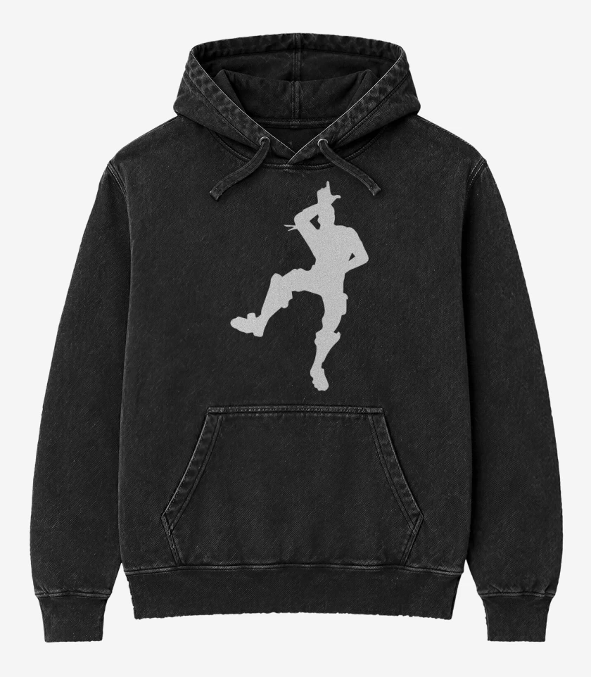 Poleron Canguro Acid Wash Negro de Fortnite 2 