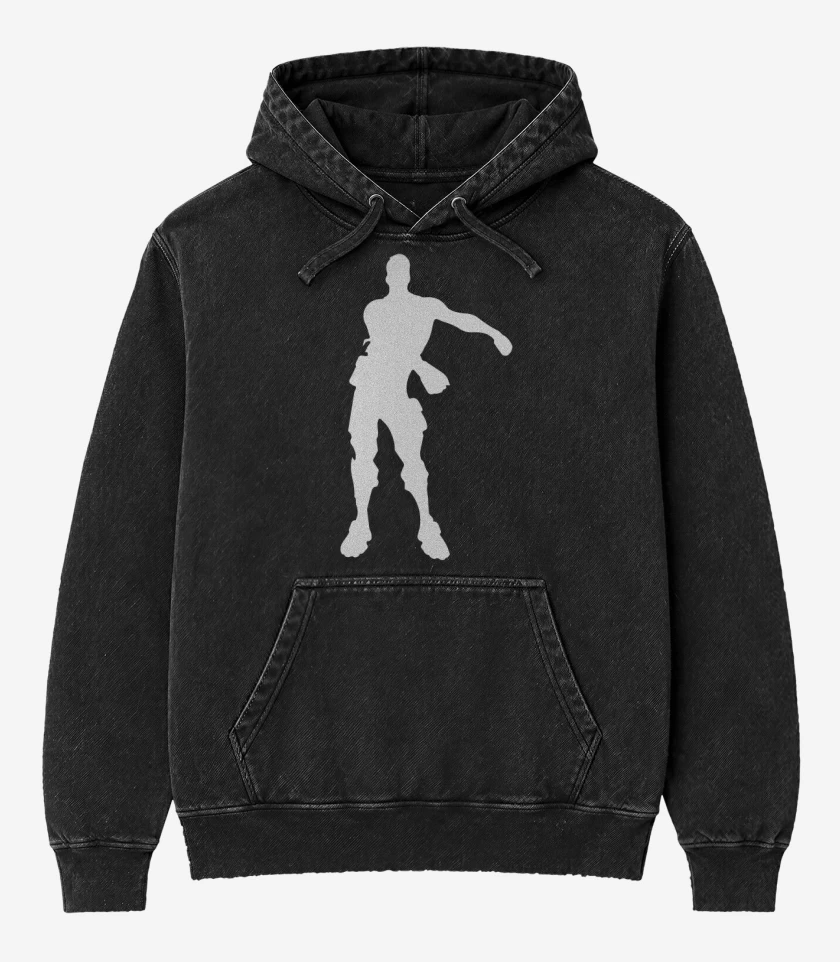 Poleron Canguro Acid Wash Negro de Fortnite 3