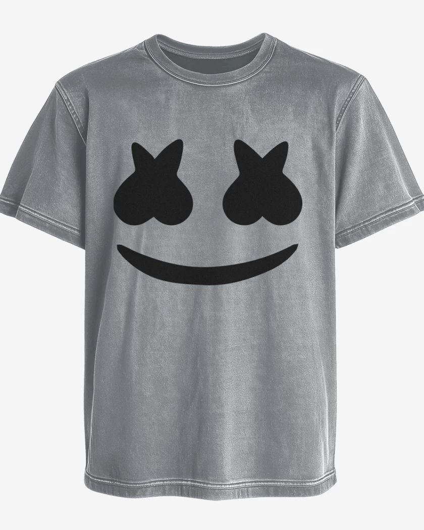 Polera desgastada Gris Melange de Marshmallow