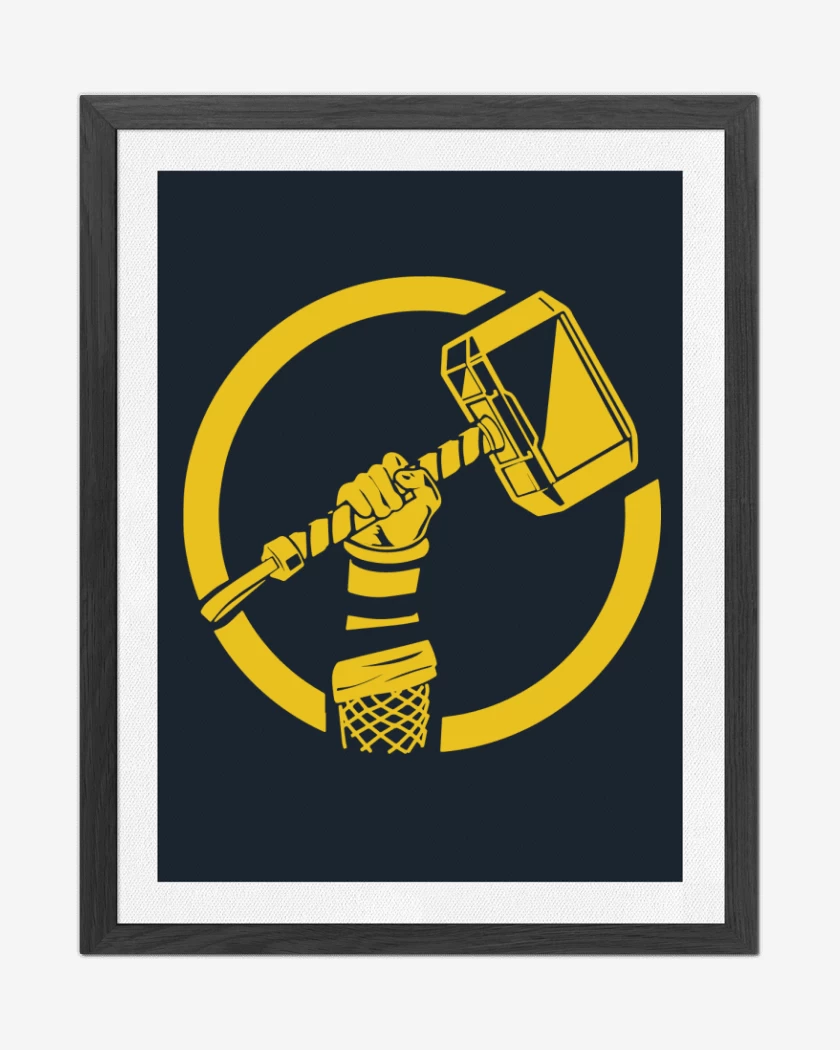 Cuadro decorativo Azul Marino de Thor - Mjolnir