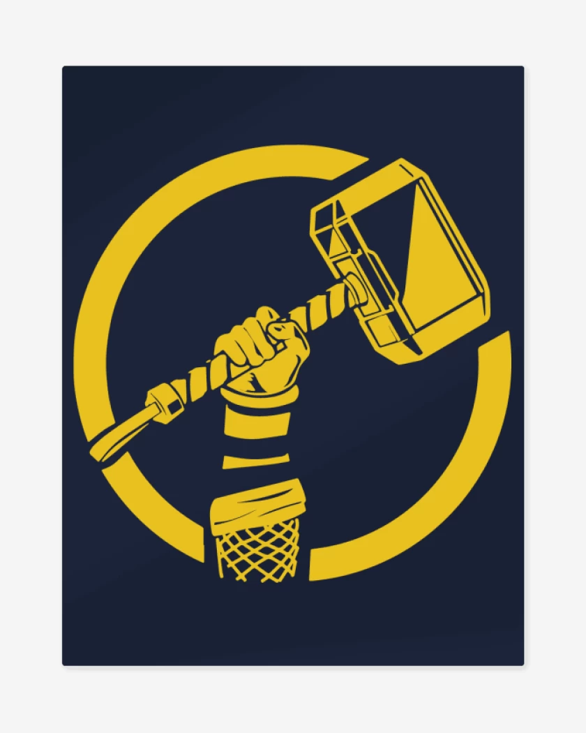Print metalico Azul Marino de Thor - Mjolnir