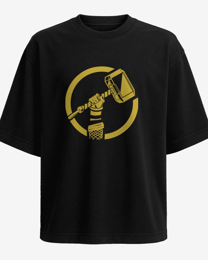 Polera Oversize Negro de Thor - Mjolnir