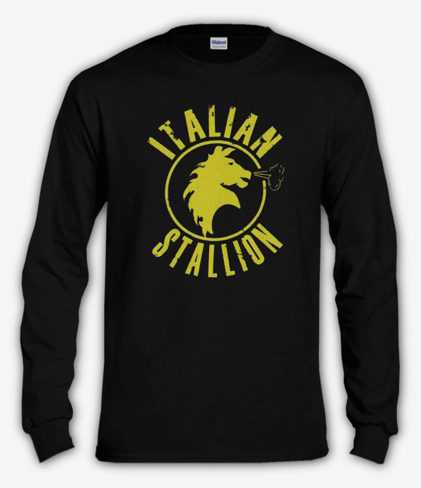 Polera manga larga Negro de Rocky Italian stallion