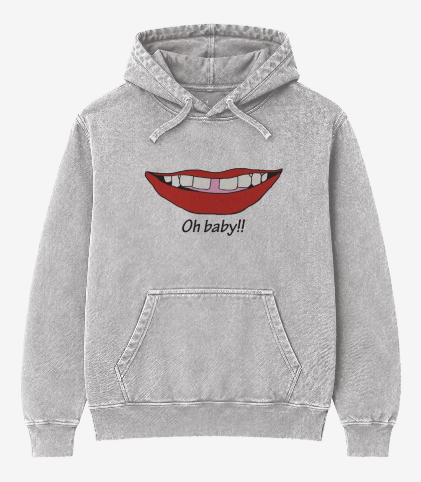 Poleron Canguro Acid Wash Gris Melange de Mac DeMarco