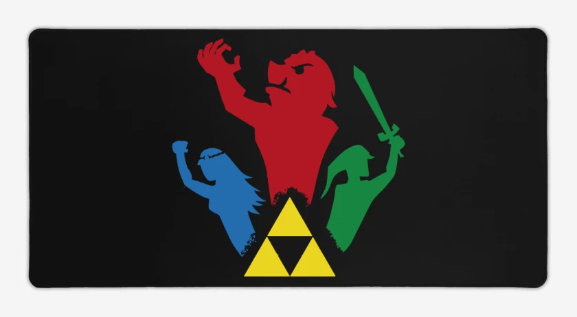 Mouse pad Gamer Negro de Trifuerza Personajes 2