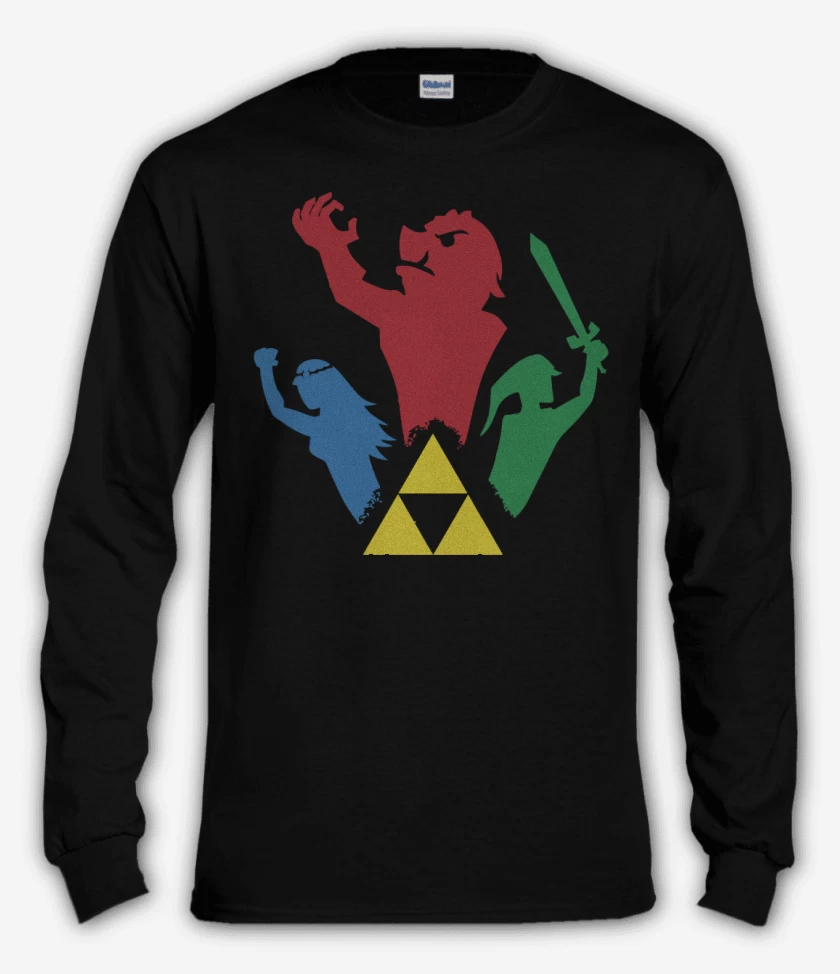 Polera manga larga Negro de Trifuerza Personajes 2