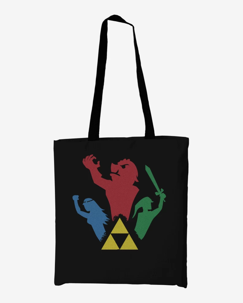 Totebag Negro de Trifuerza Personajes 2