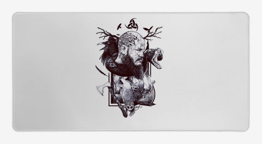 Mouse pad Gamer Blanco de Ragnar Lothbrok
