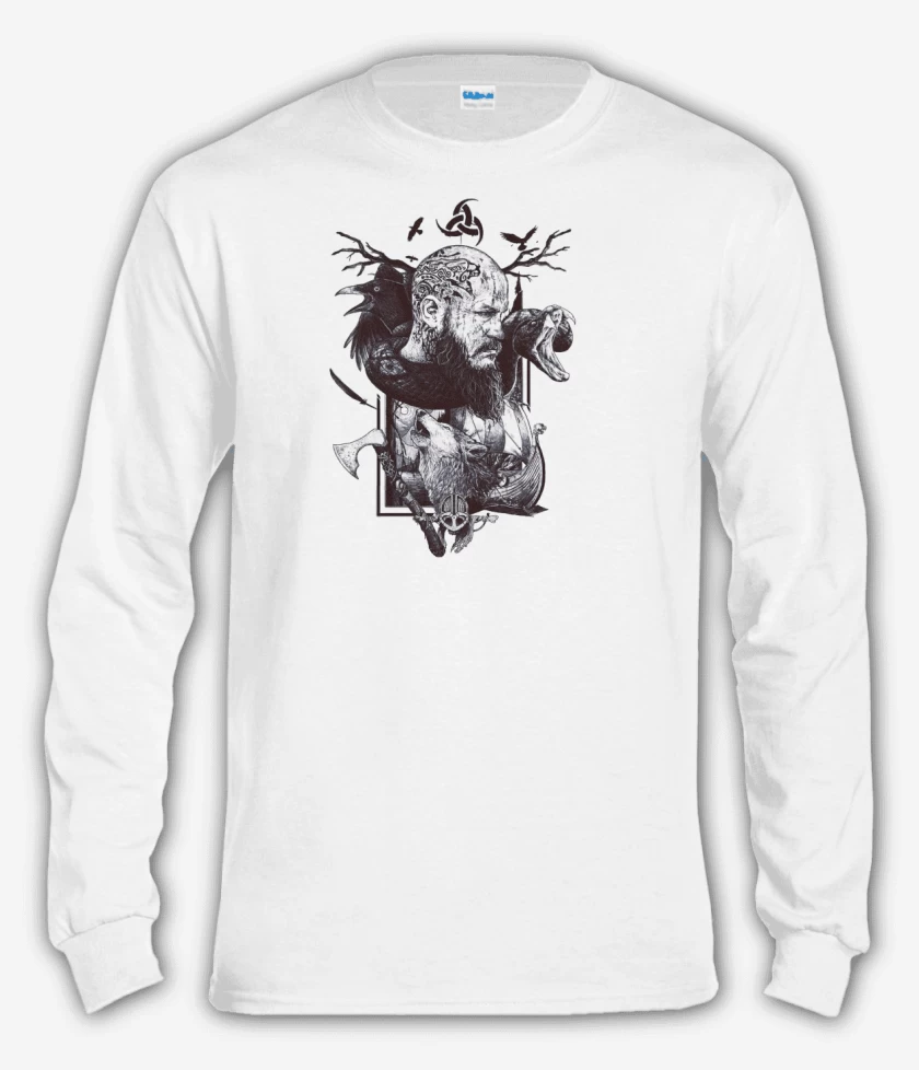 Polera manga larga Blanco de Ragnar Lothbrok