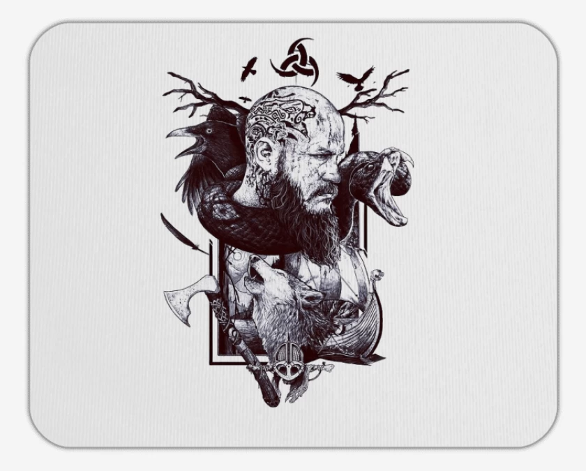 Mousepad Blanco de Ragnar Lothbrok
