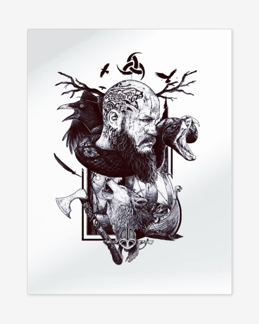 Print metalico Blanco de Ragnar Lothbrok
