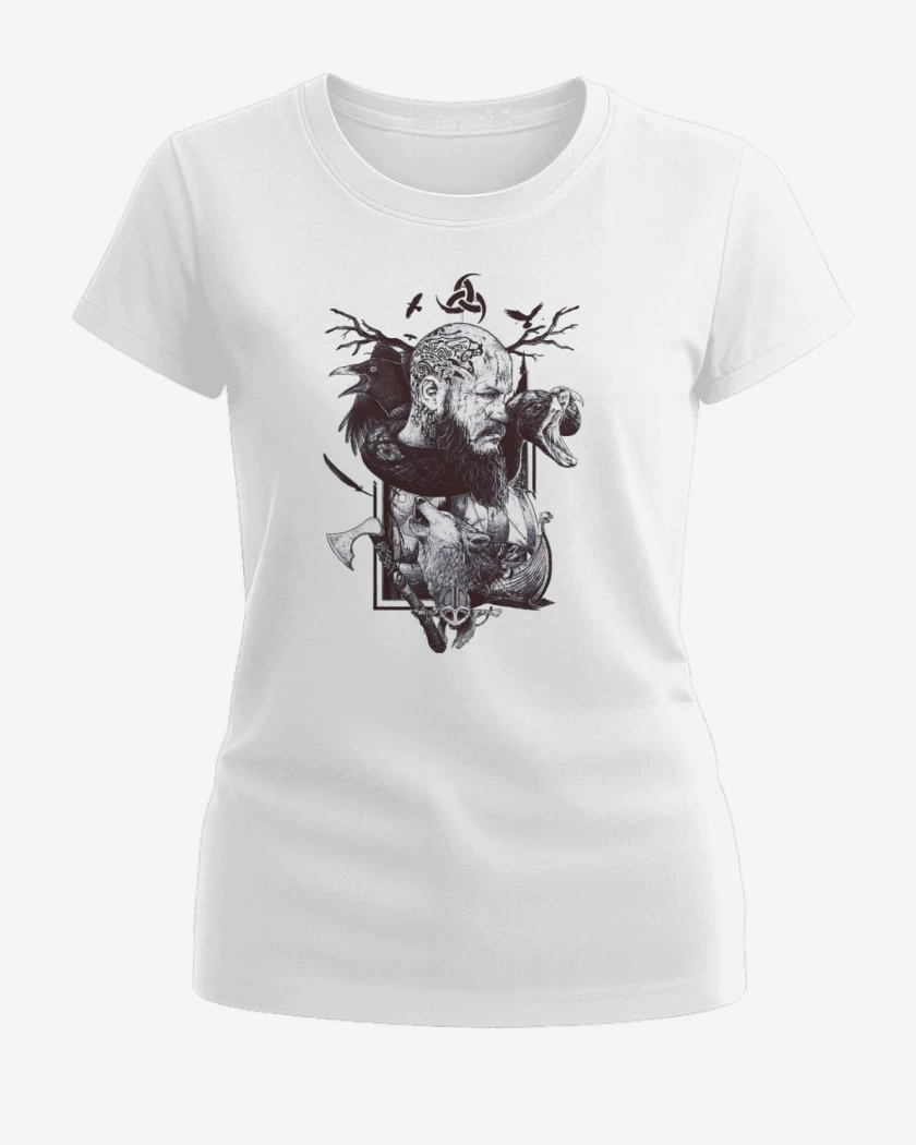 Polera de Mujer Blanco de Ragnar Lothbrok