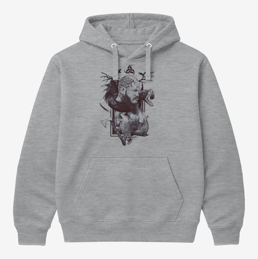 Polerón Canguro Gris Melange de Ragnar Lothbrok