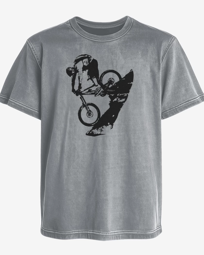 Polera desgastada Gris Melange de Mountain bike