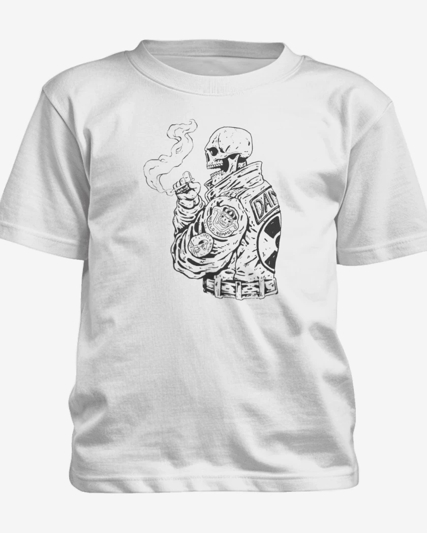 Polera de niño Blanco de Skull biker