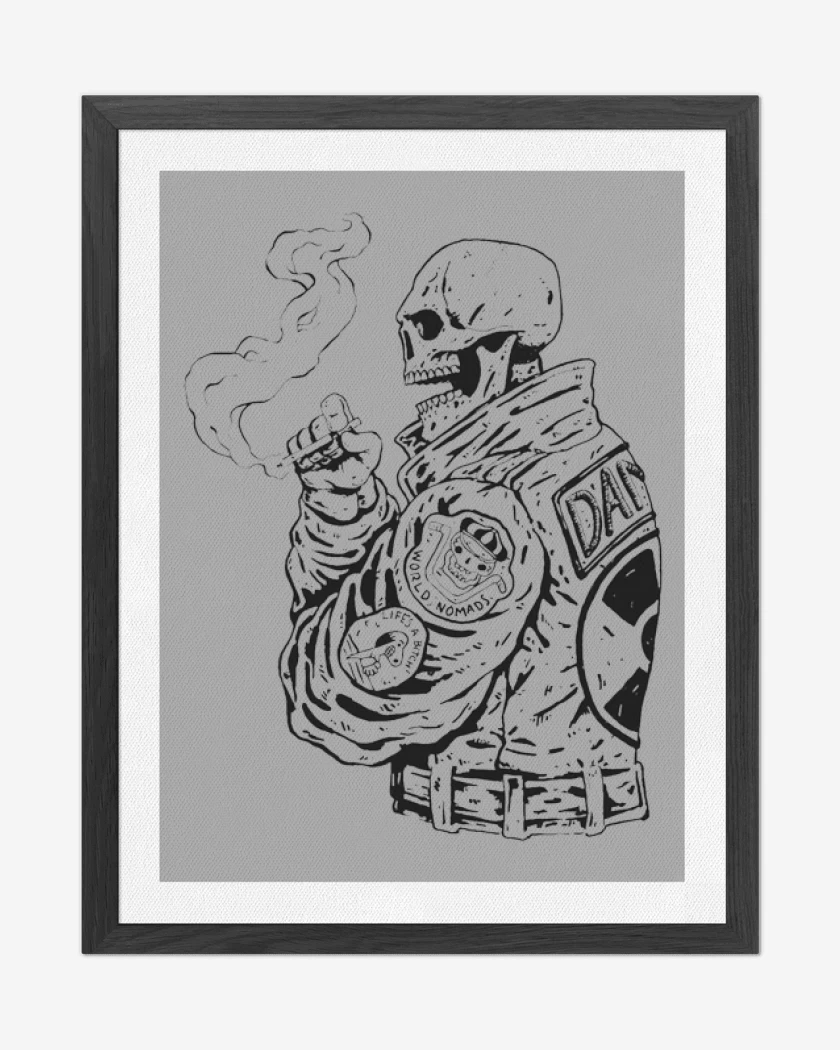 Cuadro decorativo Gris Melange de Skull biker