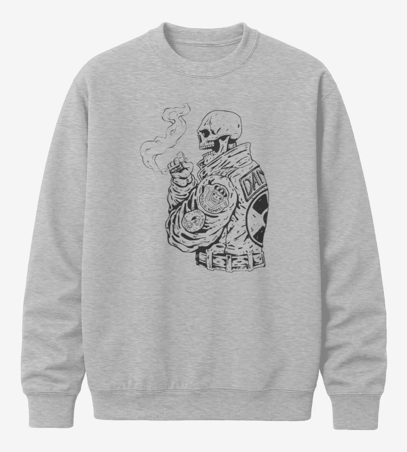 Poleron polo Gris Melange de Skull biker