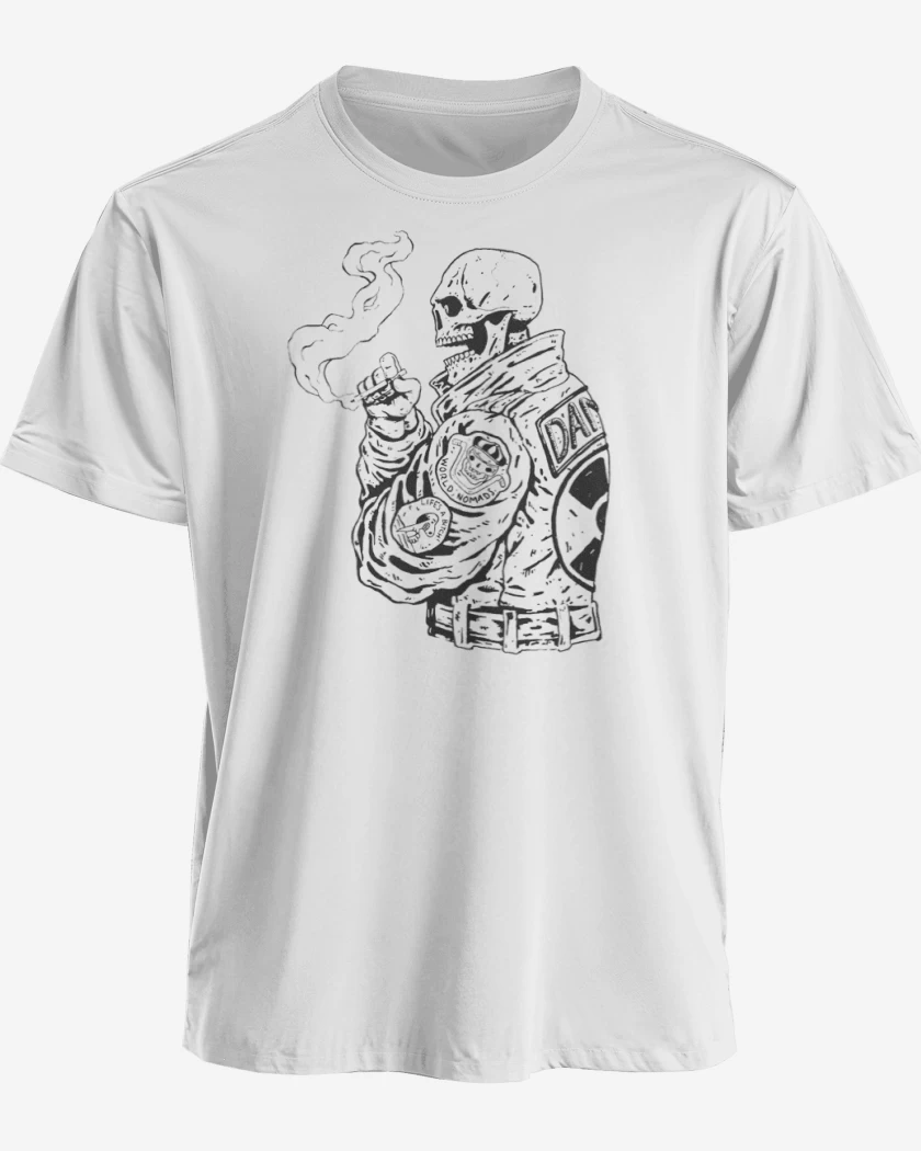 Polera premium Blanco de Skull biker