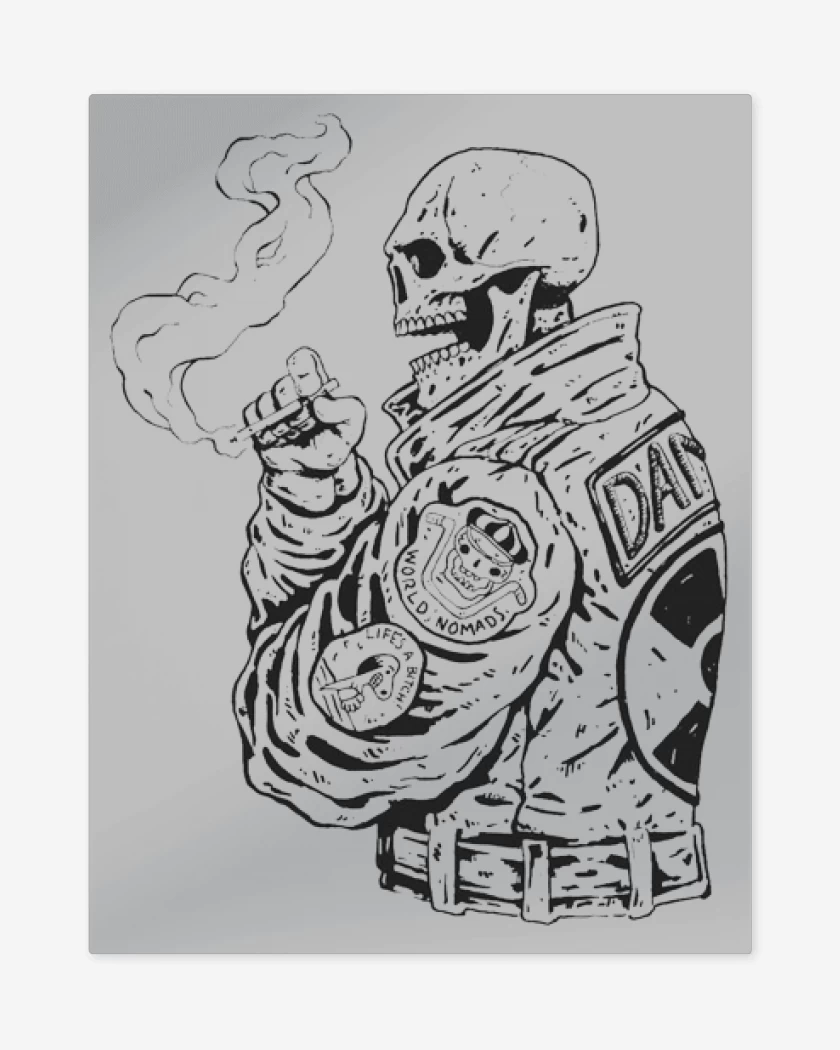 Print metalico Gris Melange de Skull biker