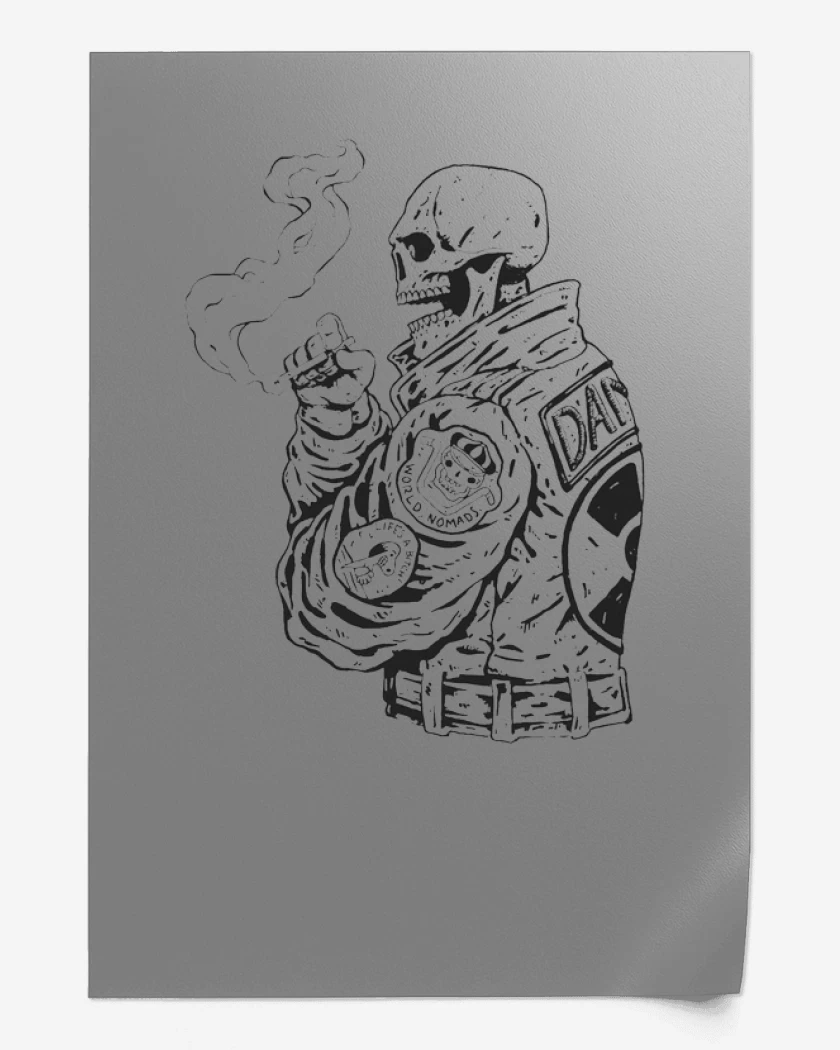 Print Skull biker