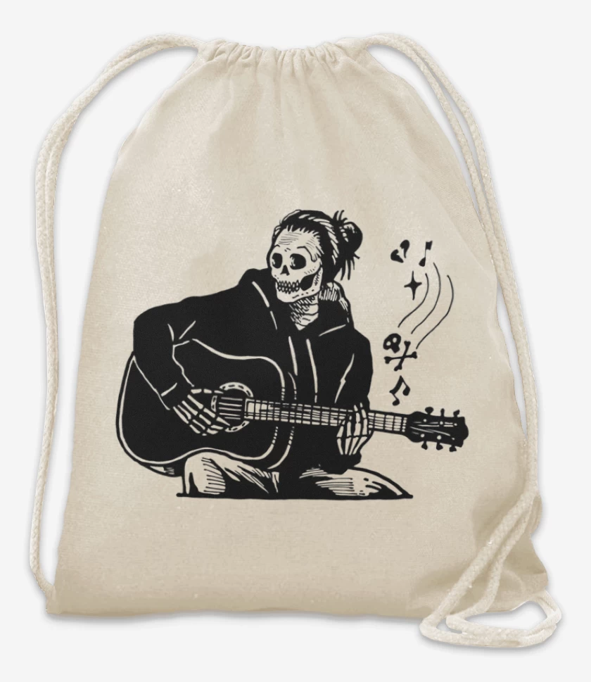 Mochila Blanco de Skull guitarra