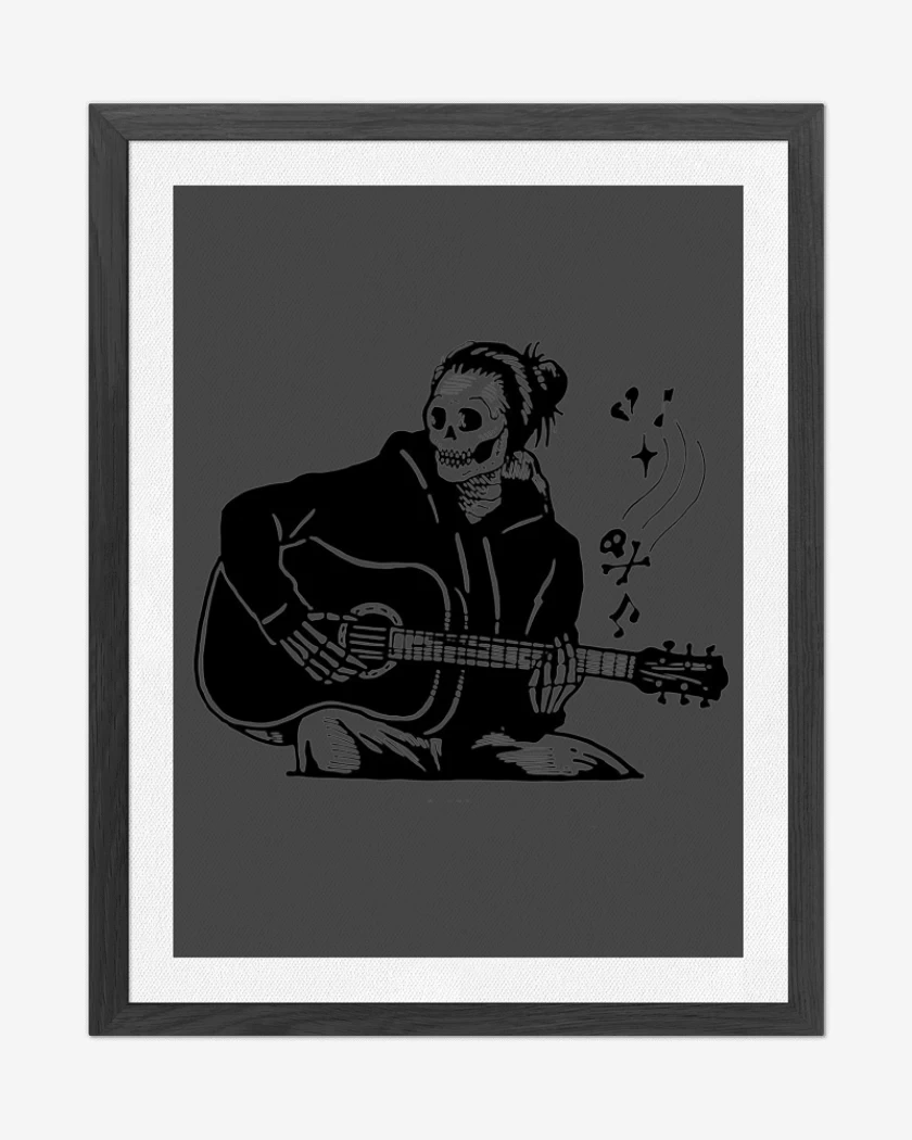Cuadro decorativo Carbon de Skull guitarra