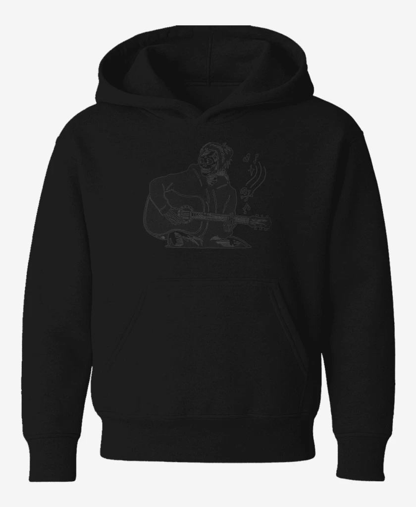Poleron de niño Negro de Skull guitarra