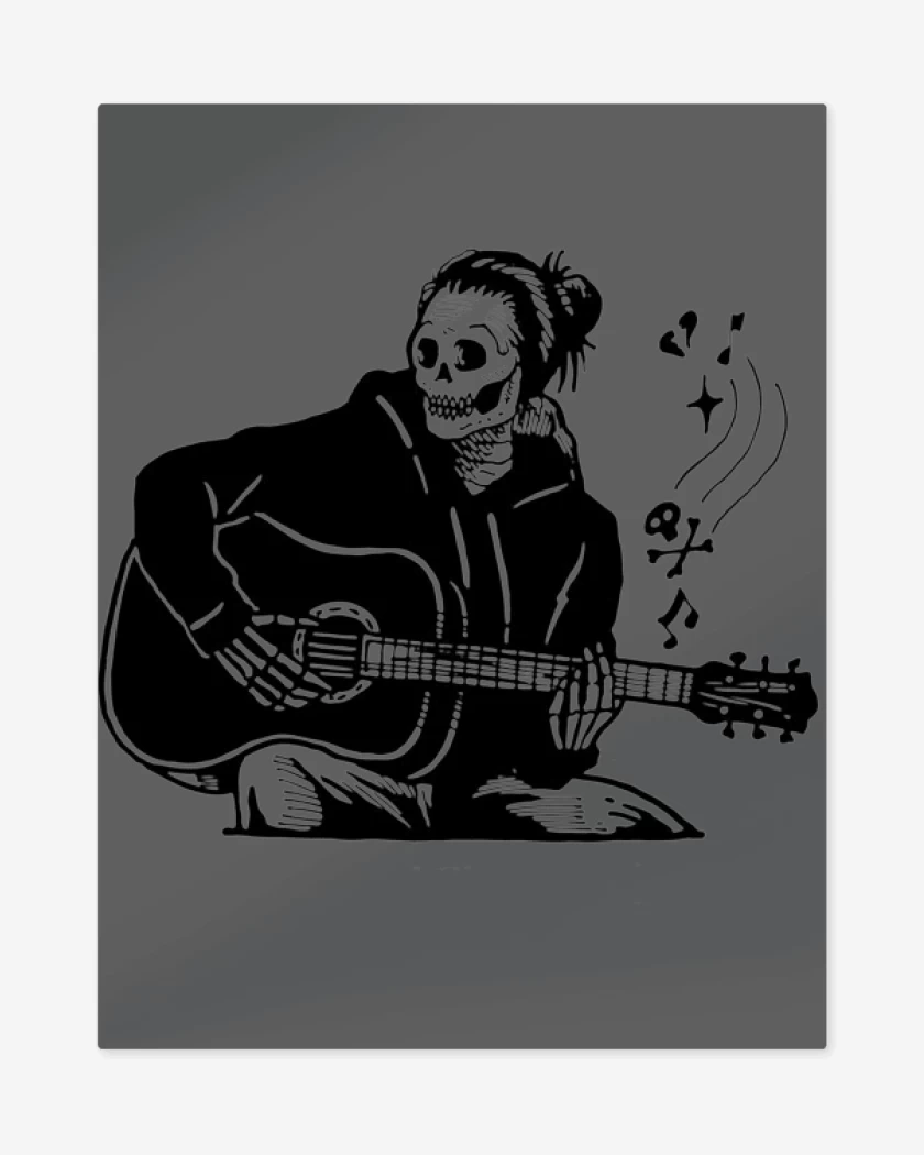 Print metalico Carbon de Skull guitarra