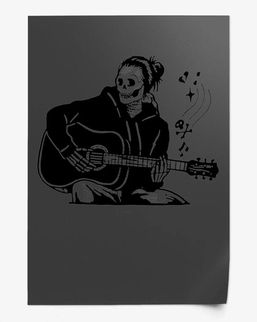 Print Skull guitarra