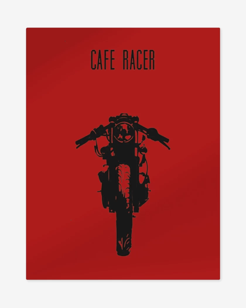 Print metalico Rojo de Cafe racer
