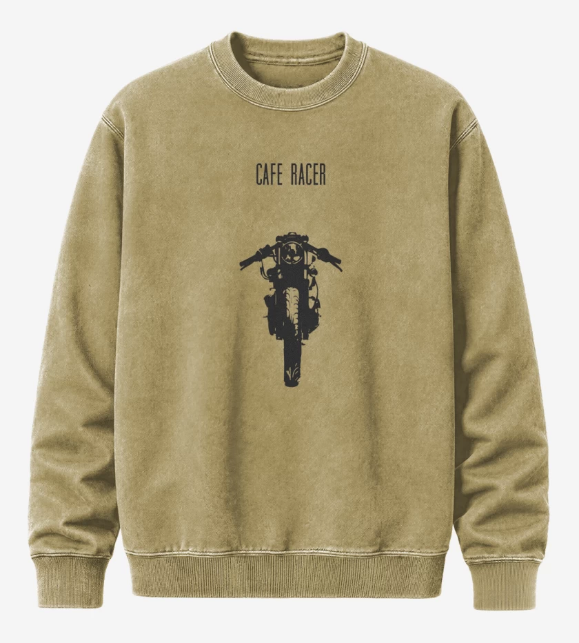 Poleron Polo Acid Wash Beige de Cafe racer