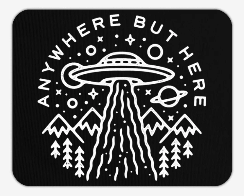 Mousepad Negro de Ovni