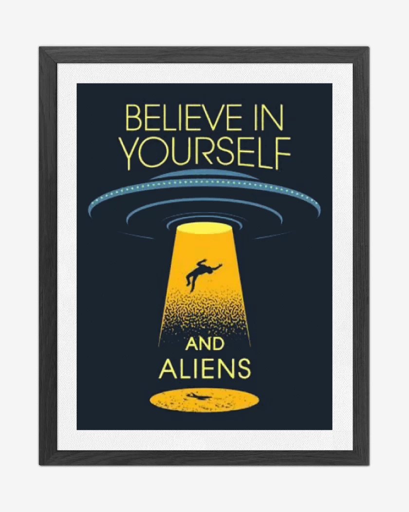 Cuadro decorativo Azul Marino de Believe in aliens