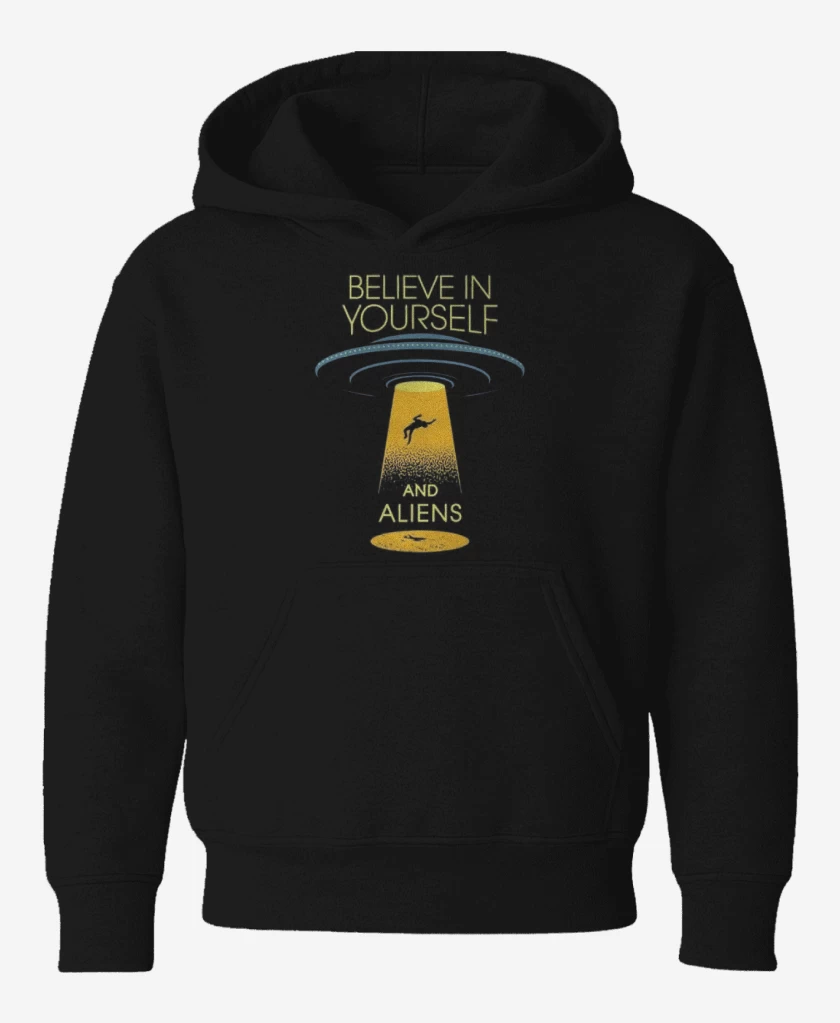 Poleron de niño Negro de Believe in aliens